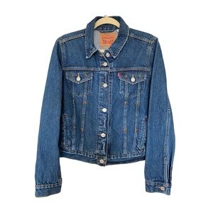 Levi’s Star Studded Classic Denim Trucker Jacket Red Tag Size XL Women’s